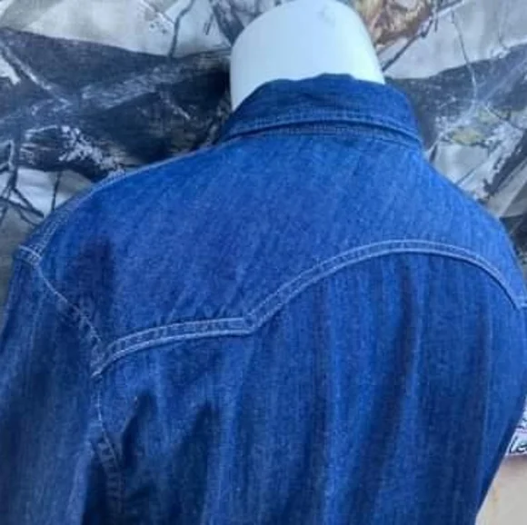 Levi's Barstow Triple Stitch High Quality Pearl Snap Western Shirt Men's Medium - Picture 14 of 16